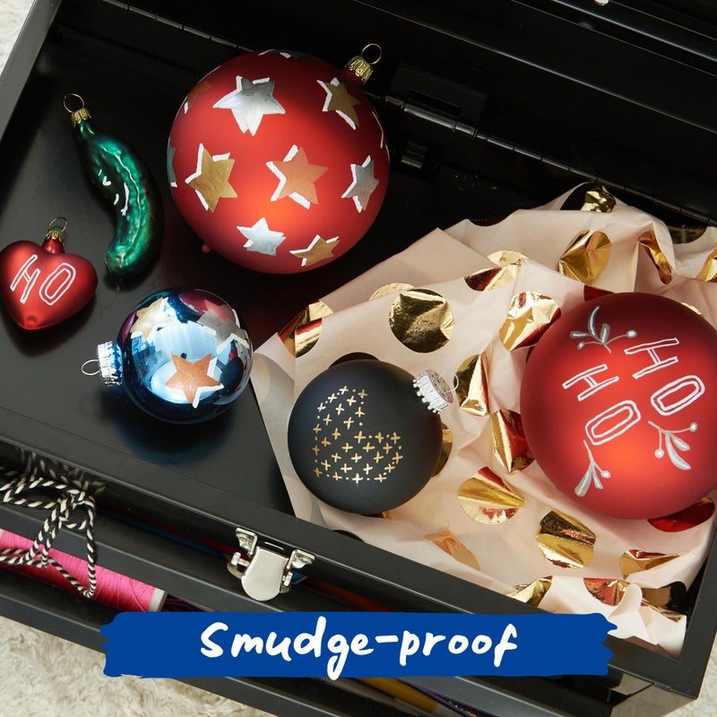 edding 753 Gloss Paint Marker â€“ Calligraphy Markers for Paper, Plastic, Glass, Metal, Carton & Stone â€“ 1-2.5 mm Chisel tip â€“ Waterproof & Highly Opaque â€“ 5 Colors (Black, White, Copper, Silver & Gold) - Image 4